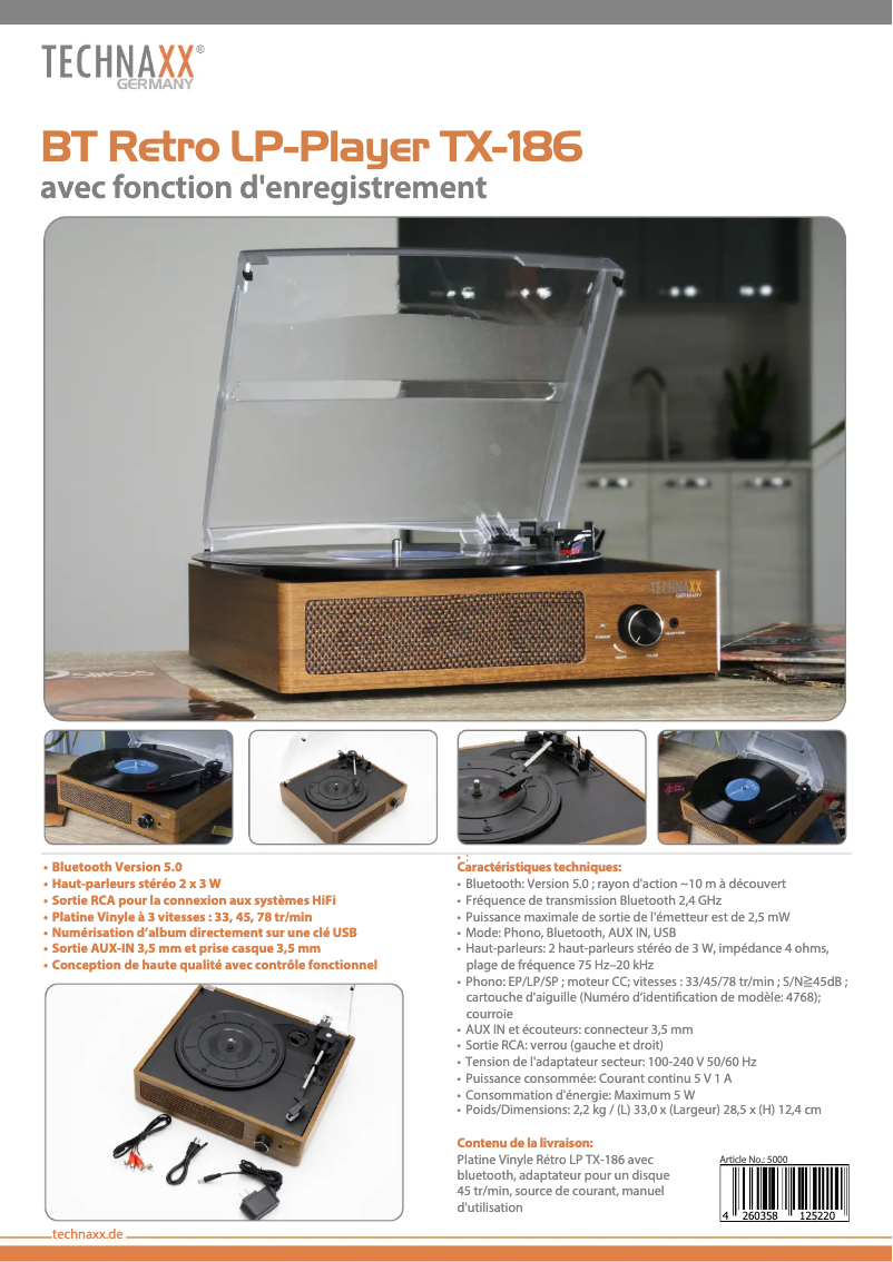 Page 1 of the manual User Manual Technaxx TX-186