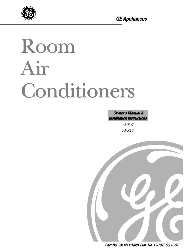 Image de la première page du manuel de l'appareil AVX10AC