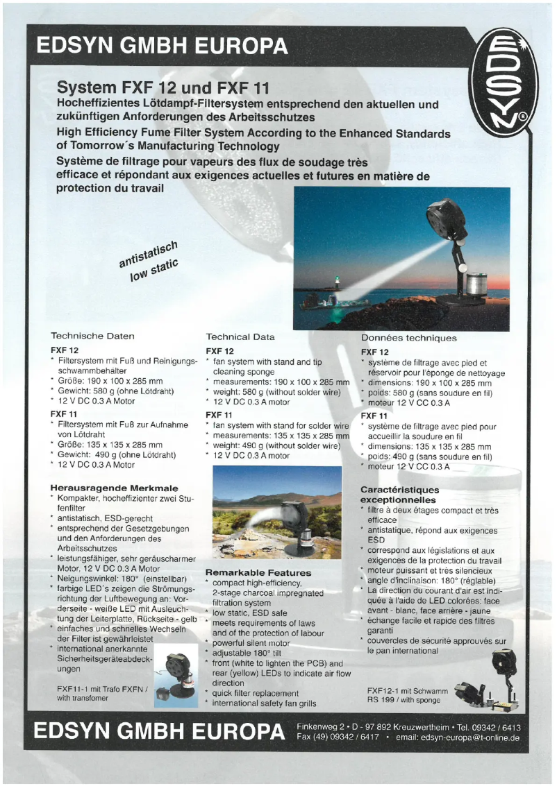 Page n°1 - Manuel utilisateur Edsyn FXF 12