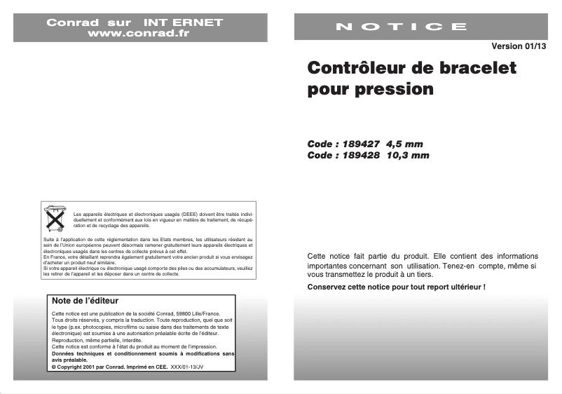 Page n°1 - Manuel utilisateur BJZ C-193 2334