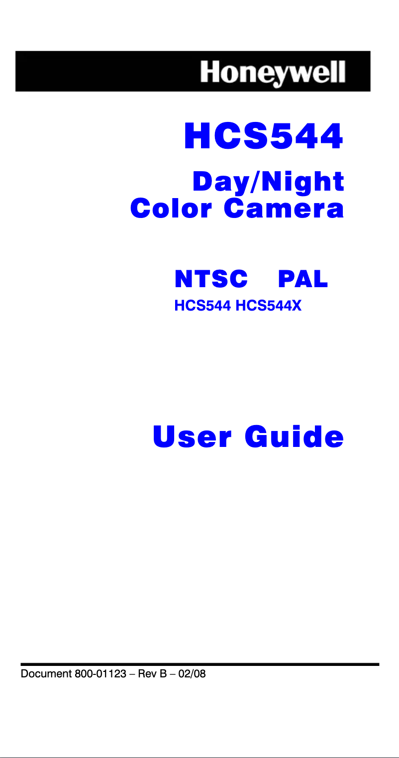 Page 1 de la notice Manuel utilisateur Honeywell HCS544