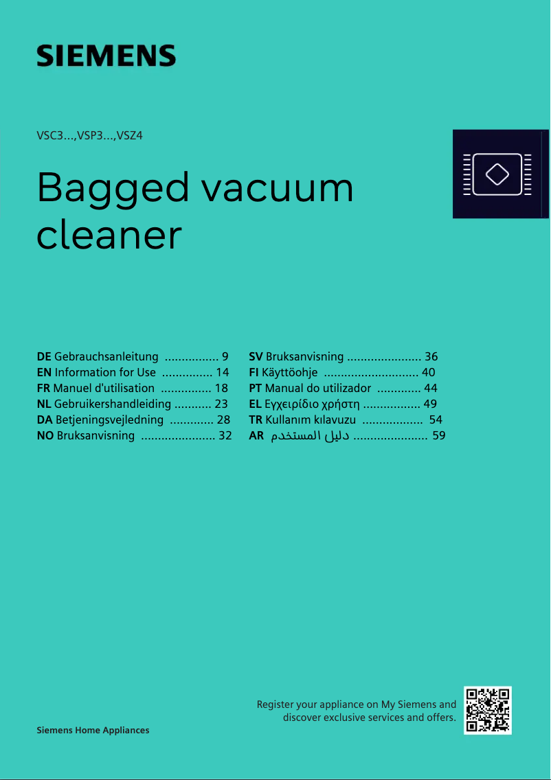 Page 1 de la notice Manuel utilisateur Siemens VSC3320