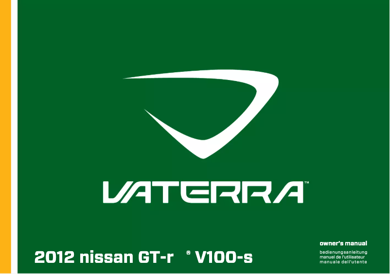 Page 1 de la notice Manuel utilisateur Vaterra Nissan GT-R