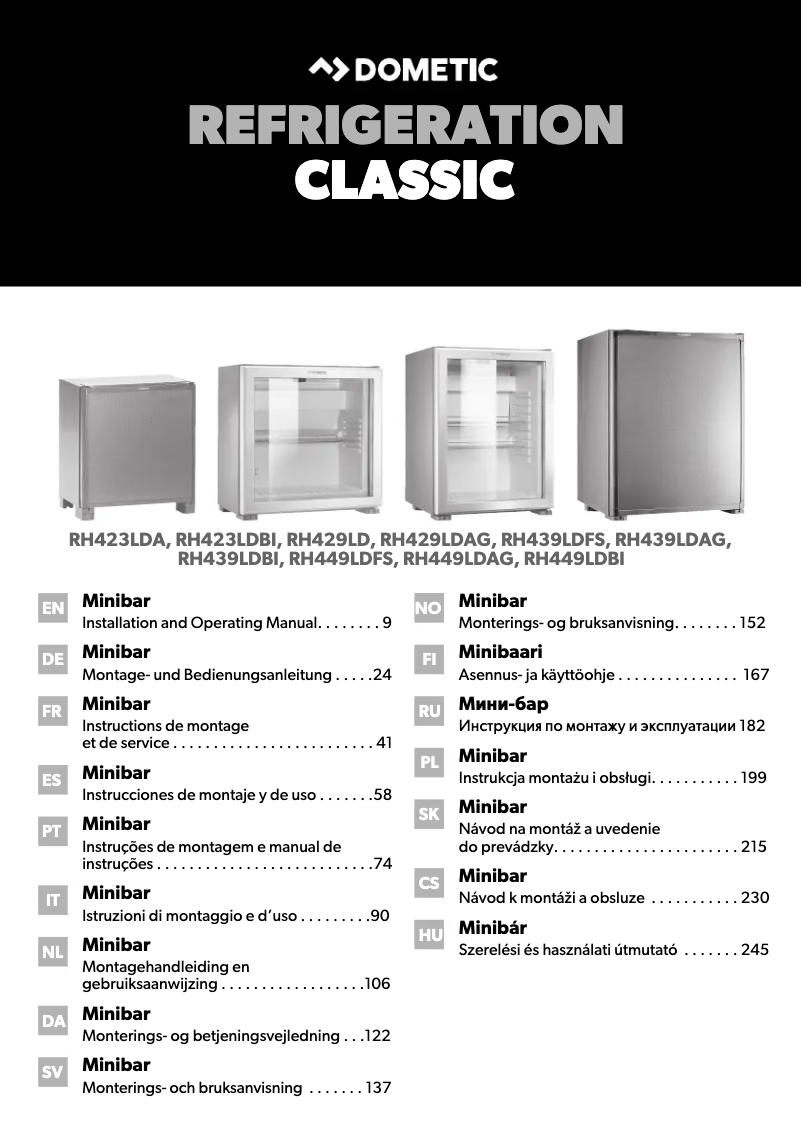 Página 1 del manual Manual de usuario Dometic RH429 LD