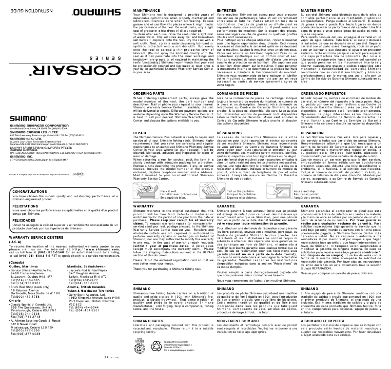 Image de la première page du manuel de l'appareil Corsair 301A