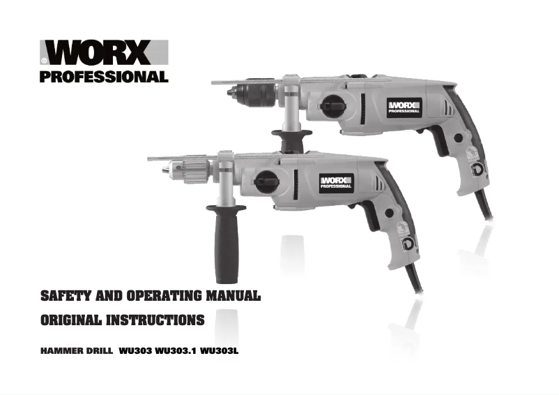 Page n°1 - Manuel utilisateur Worx WU303L