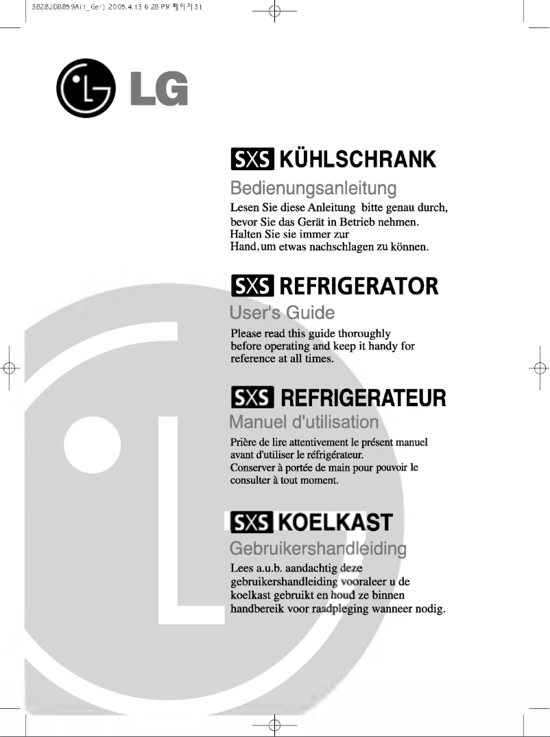 Page 1 de la notice Manuel utilisateur LG GR-G217BTBA