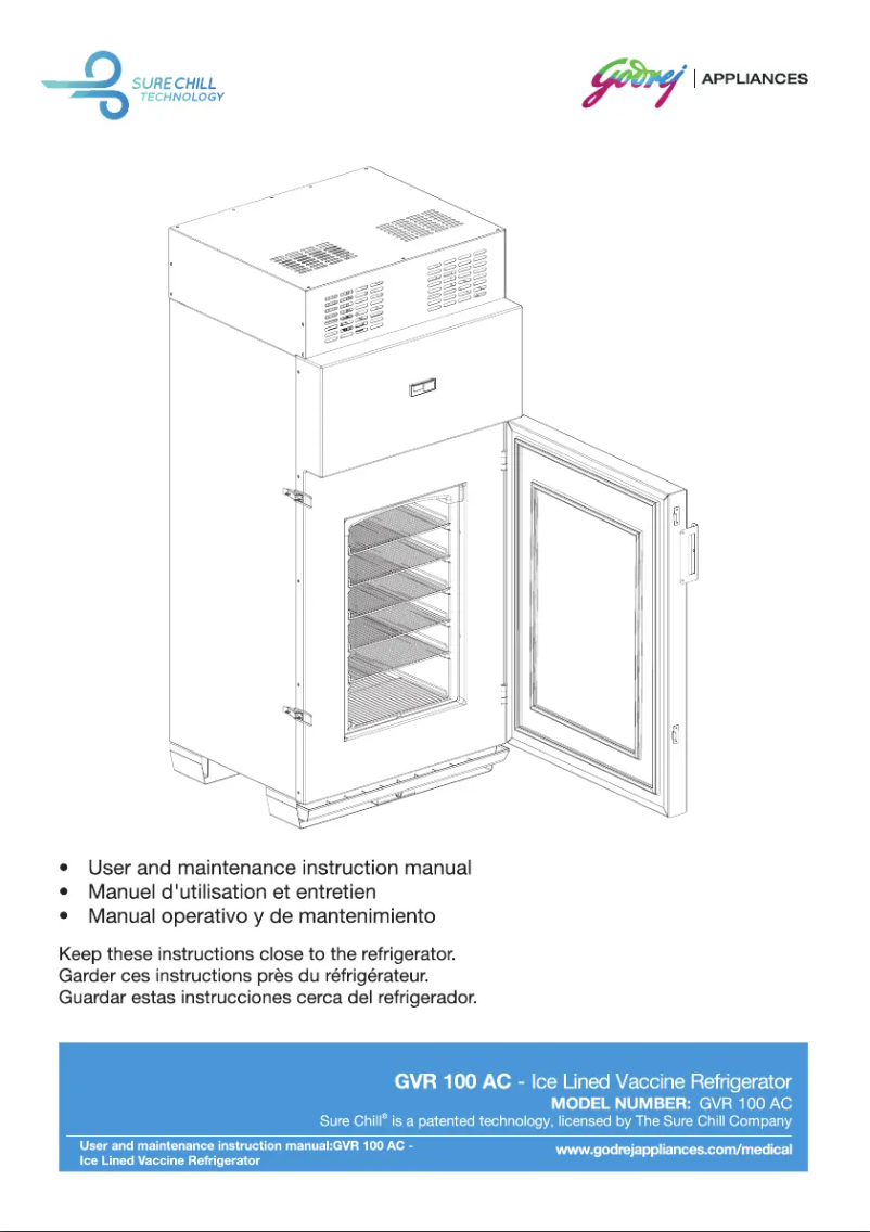 Page n°1 - Manuel utilisateur Godrej GVR 100AC