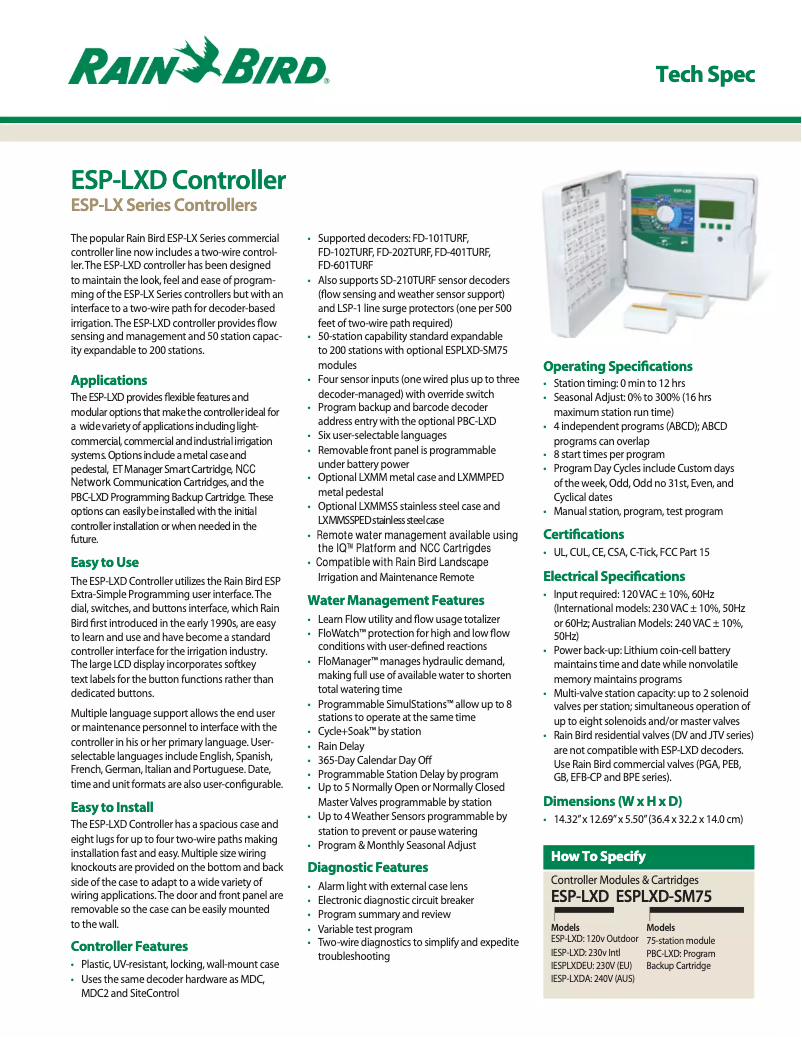 Image de la première page du manuel de l'appareil ESP-LXD