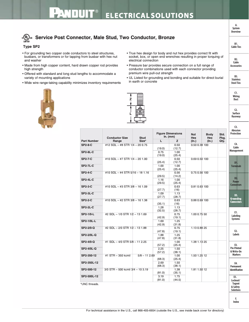 Página 1 del manual Manual de usuario Panduit SP2-4/0L-Q