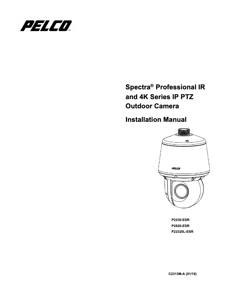 Image de la première page du manuel de l'appareil Spectra Professional IR P2230-ESR