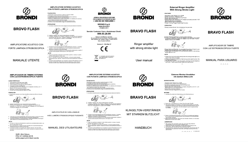 Page 1 de la notice Manuel utilisateur Brondi Bravo Flash