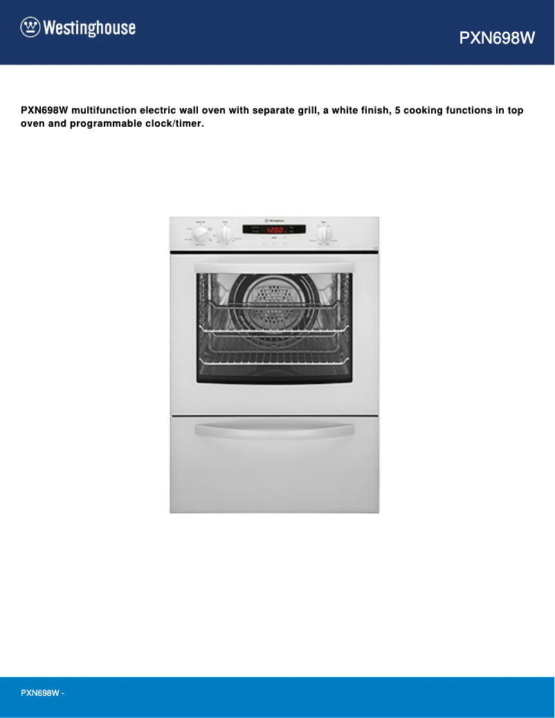 Page 1 de la notice Manuel utilisateur Westinghouse PXN698W