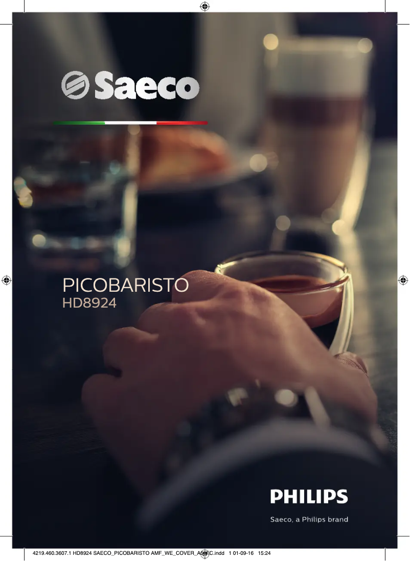 Image de la première page du manuel de l'appareil Saeco PicoBaristo HD8924