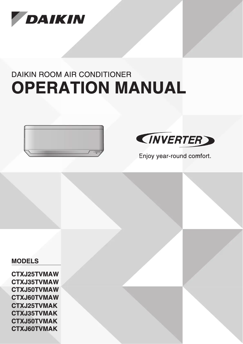 Page 1 de la notice Manuel utilisateur Daikin CTXJ60TVMAW