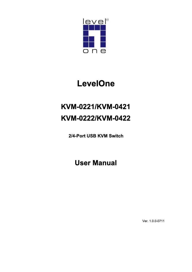 Page n°1 - Manuel utilisateur LevelOne KVM-0221