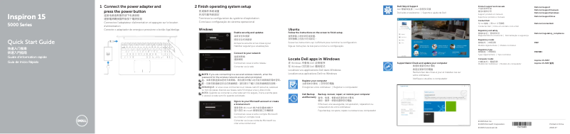 Page 1 de la notice Guide d'installation Dell Inspiron 5557