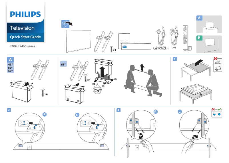 Page n°1 - Guide de démarrage rapide Philips 55PUT7466