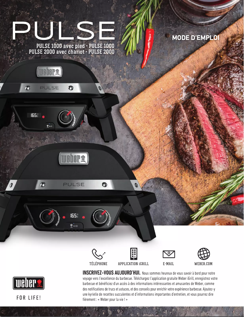 Page 1 de la notice Manuel utilisateur Weber Pulse 1000