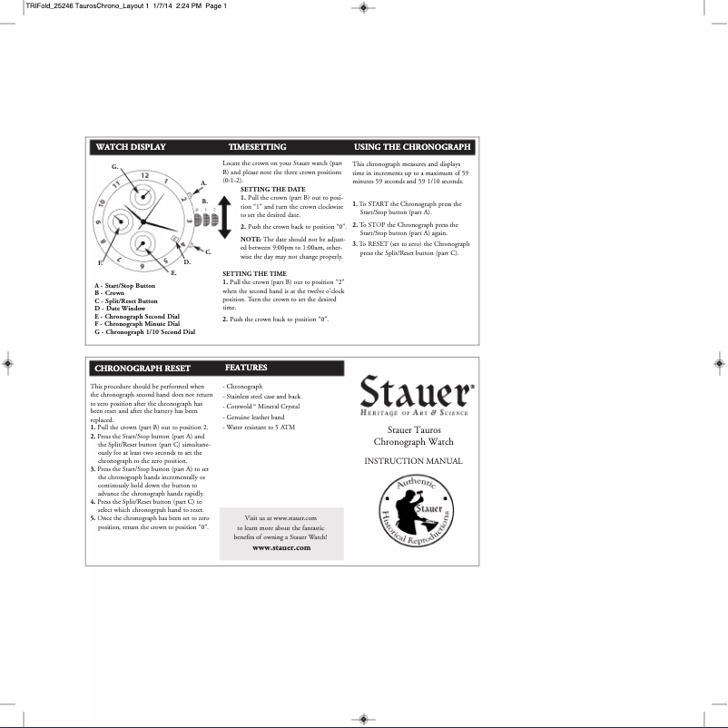 Page 1 de la notice Manuel utilisateur Stauer 25246