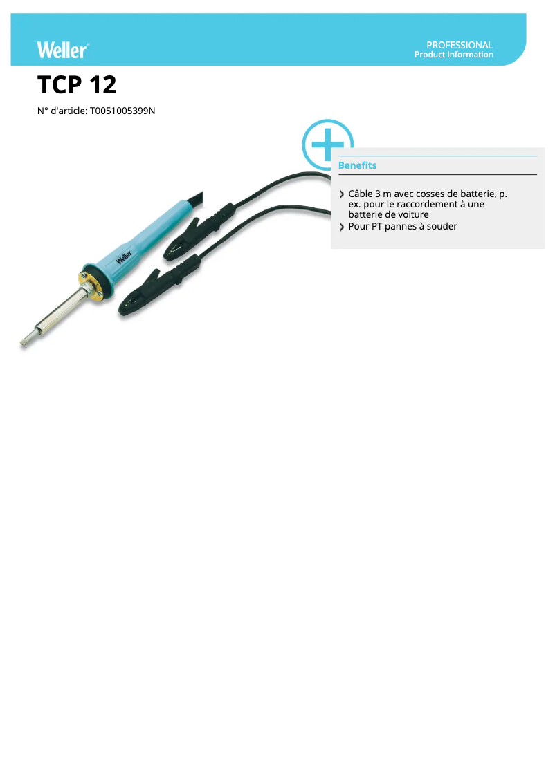 Image de la première page du manuel de l'appareil TCP 12