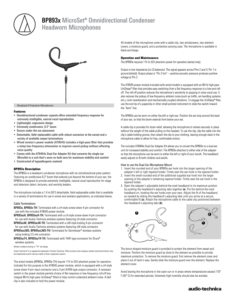 Image de la première page du manuel de l'appareil BP893x
