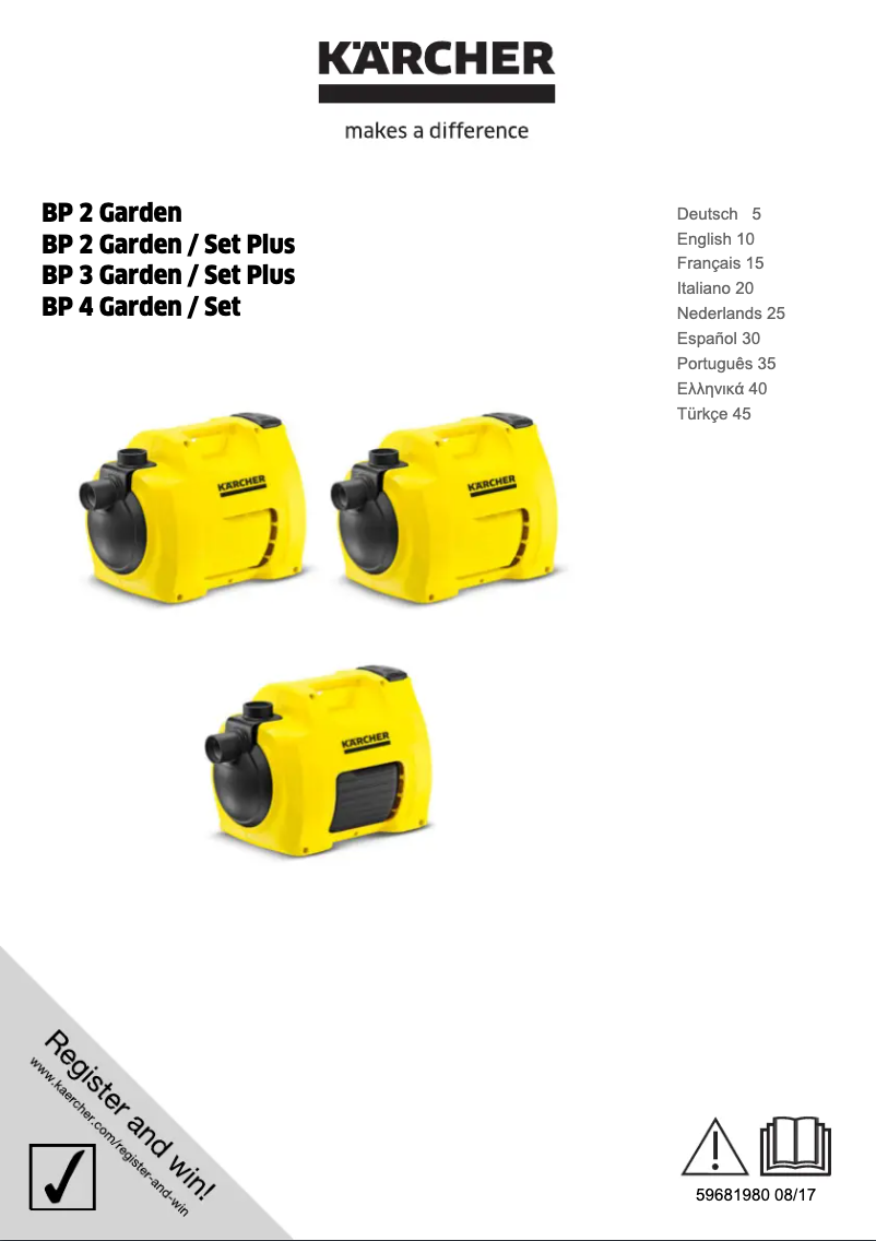 Imagen de la primera página del manual del dispositivo BP 3 Garden