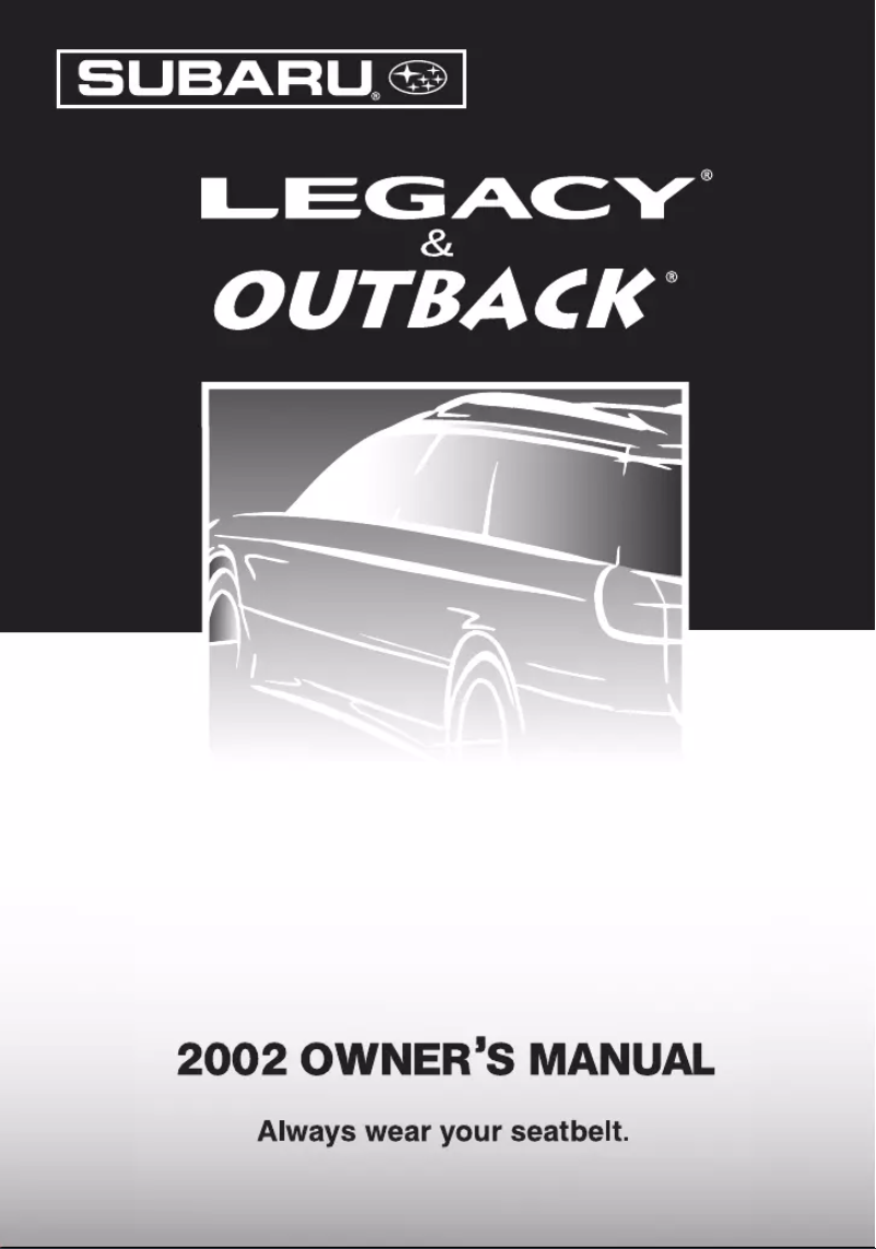 Page n°1 - Manuel utilisateur Subaru Legacy GT (2002)