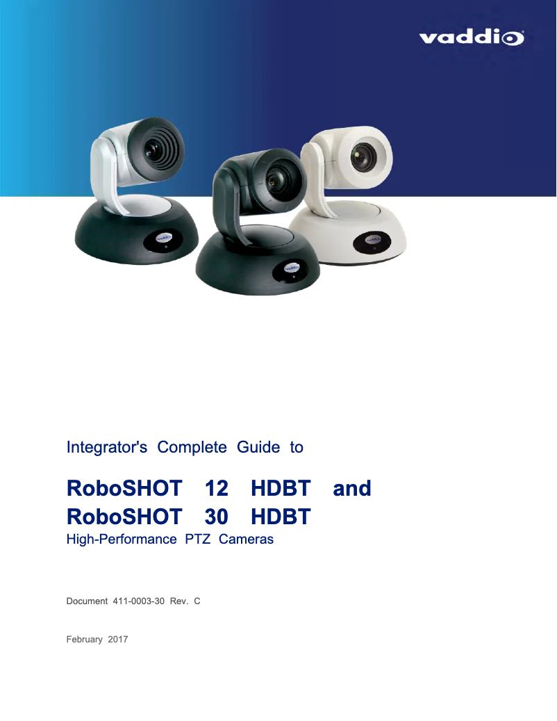 Page 1 de la notice Manuel utilisateur Vaddio RoboSHOT 30 OneLINK HDBT