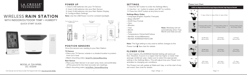 Image de la première page du manuel de l'appareil 724-1415BL