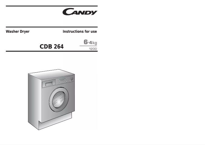 Page n°1 - Manuel utilisateur Candy CDB 264-80