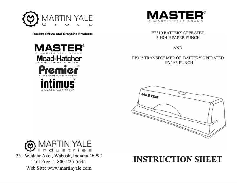 Image de la première page du manuel de l'appareil EP312