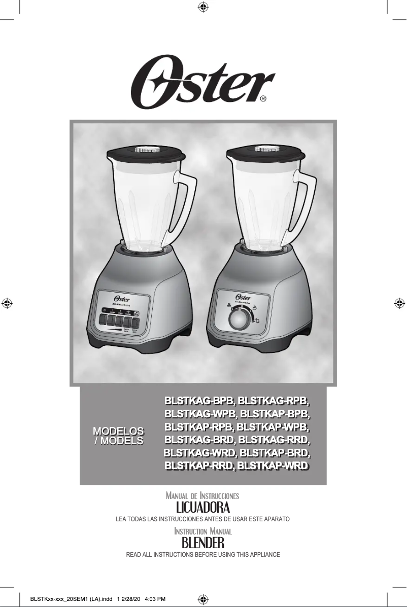 Image de la première page du manuel de l'appareil BLSTKAG-BPB