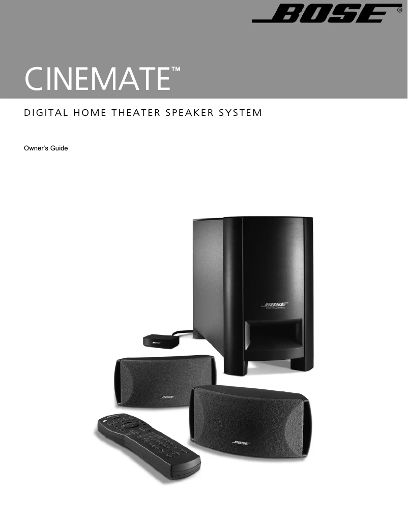 Page 1 de la notice Manuel utilisateur Bose CineMate 1 SR