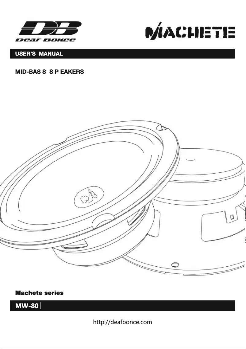 Page 1 de la notice Manuel utilisateur Deaf Bonce Machete MW-80