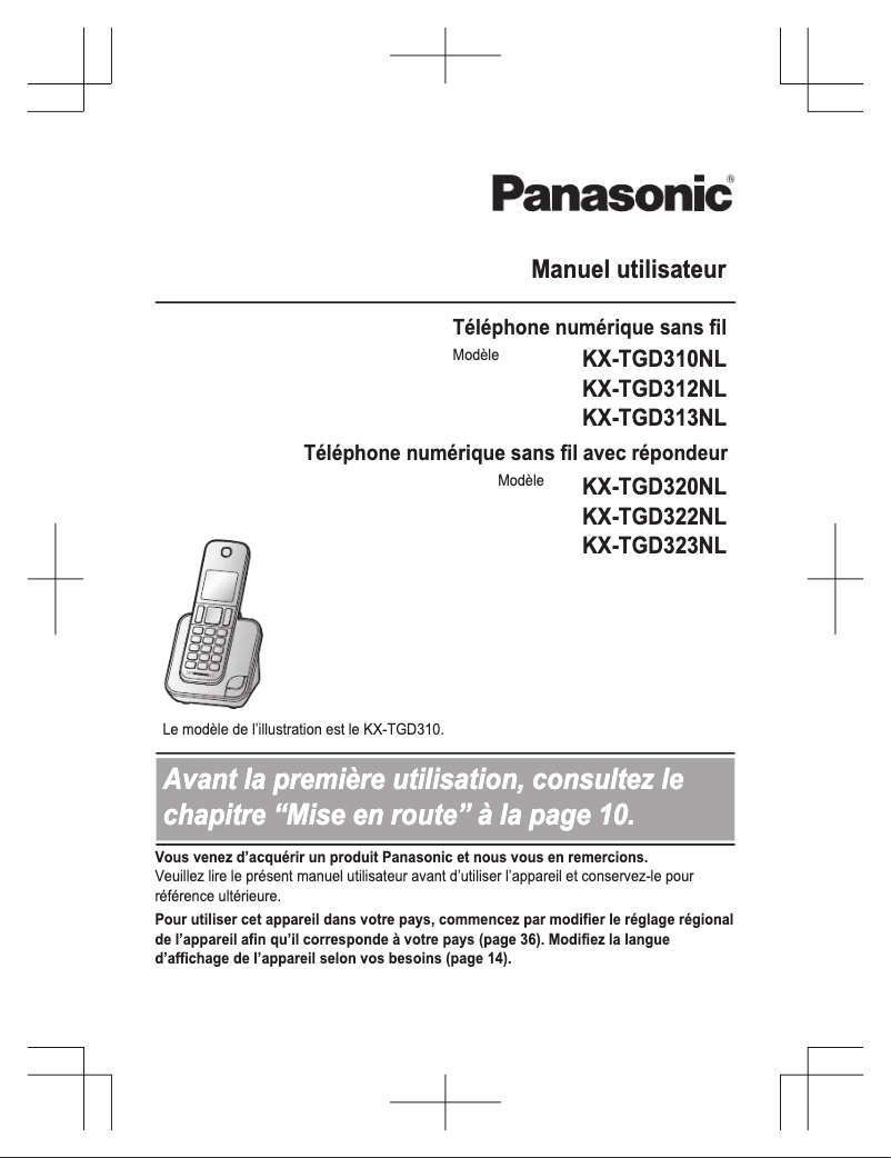 Página 1 del manual Manual de usuario Panasonic KX-TGD322NL