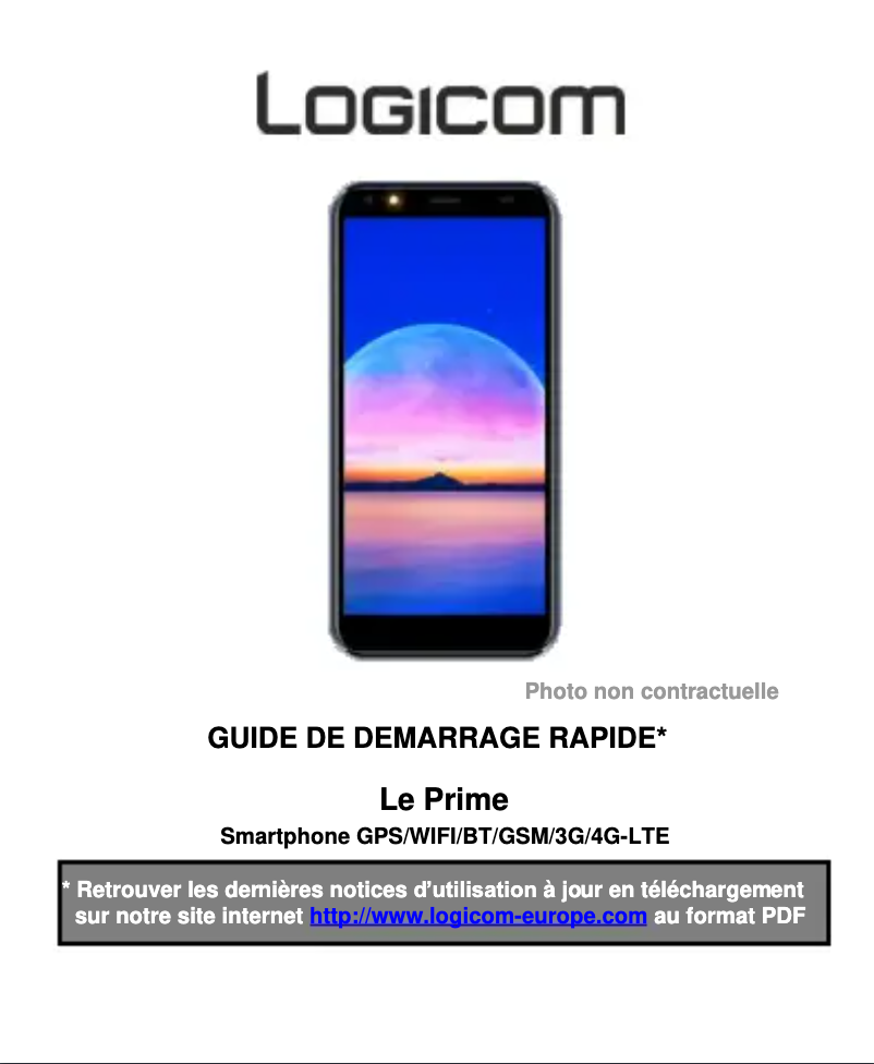 Page 1 de la notice Manuel utilisateur Logicom Le Prime