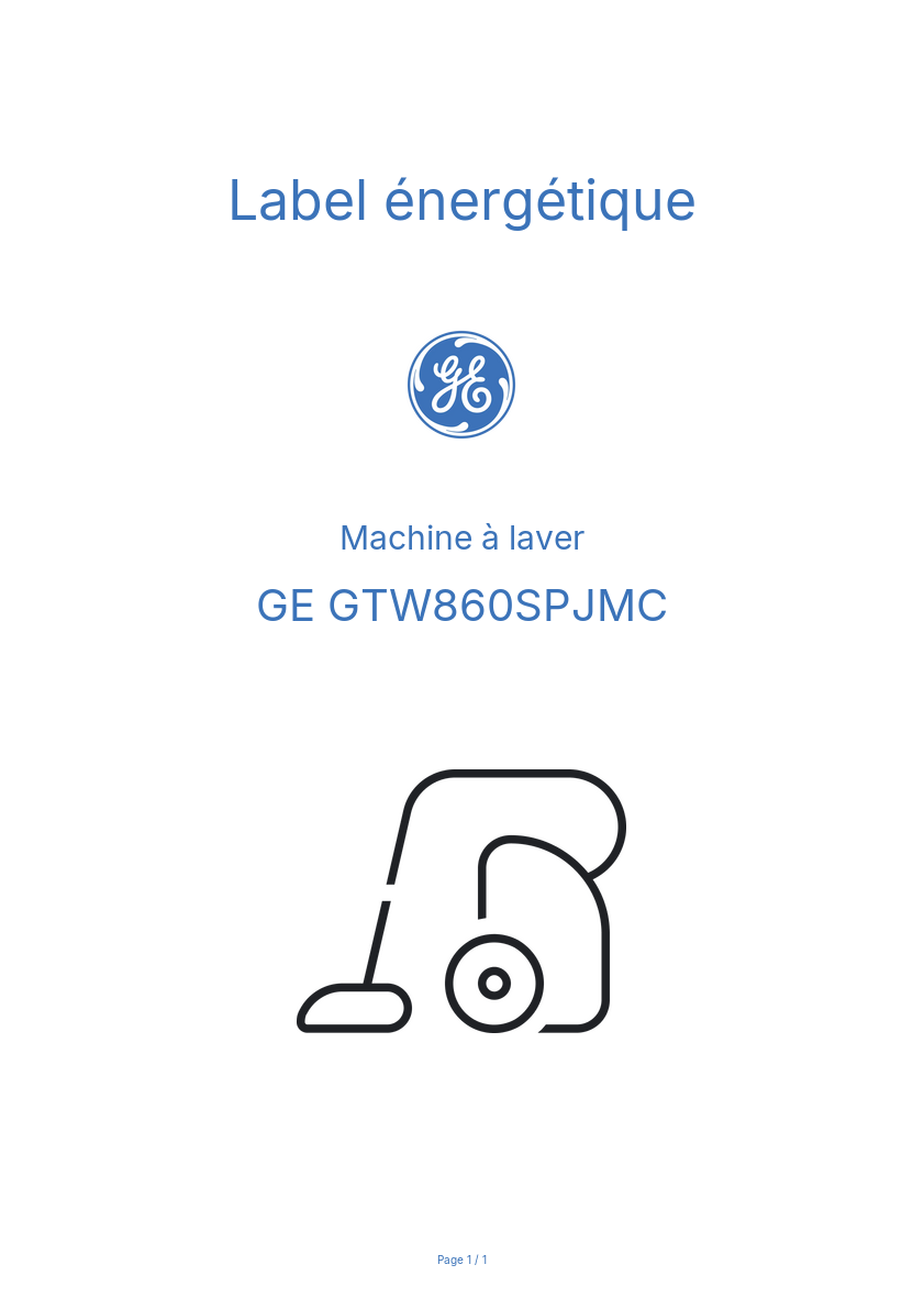 Image de la première page du manuel de l'appareil GTW860SPJMC