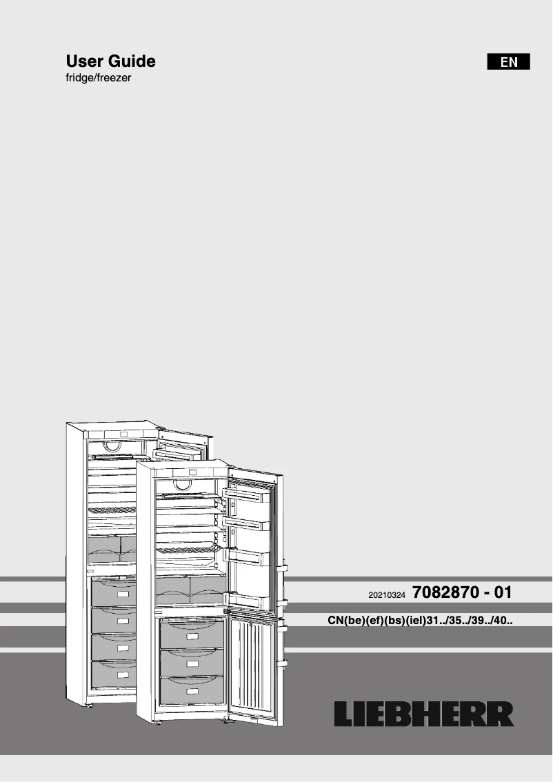 Page 1 de la notice Manuel utilisateur Liebherr CNbe 4015 Comfort NoFrost