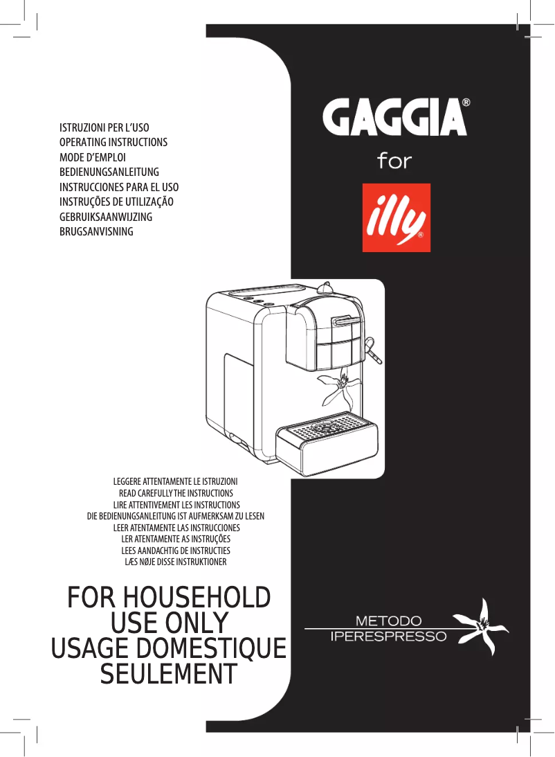 Page 1 de la notice Manuel utilisateur Gaggia for illy plus