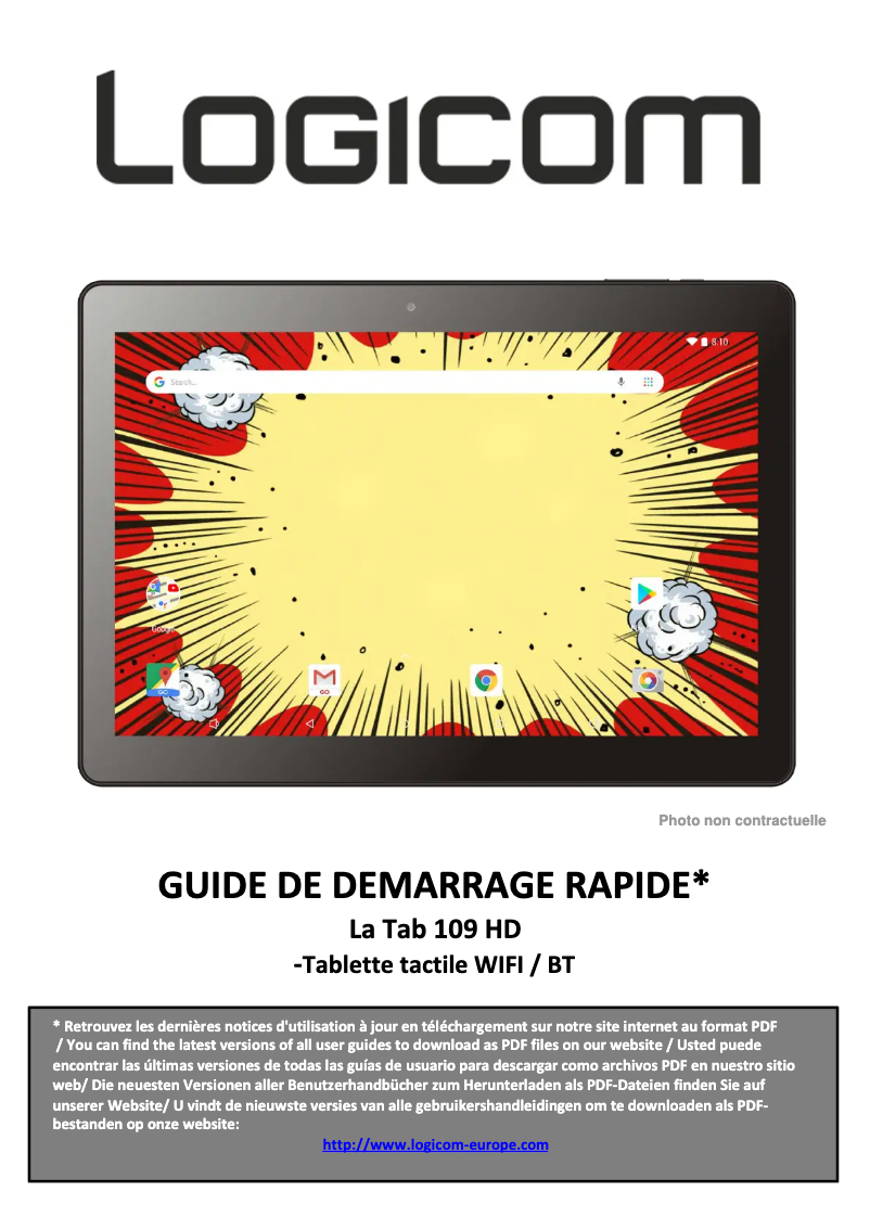 Image de la première page du manuel de l'appareil La Tab 109 HD
