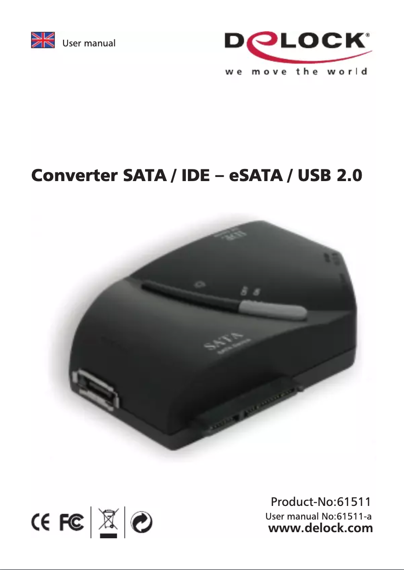 Page n°1 - Manuel utilisateur DeLOCK SATA/USB Converter