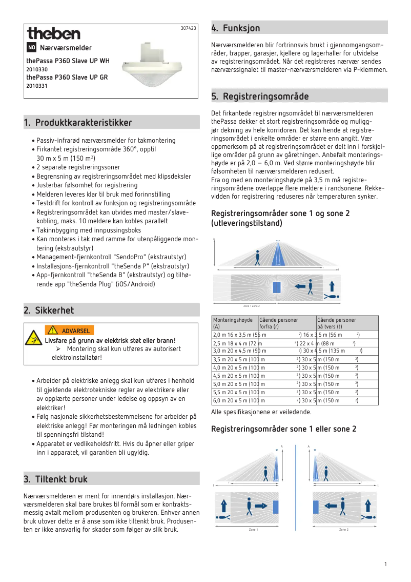Page n°1 - Manuel utilisateur Theben thePassa P360 Slave UP