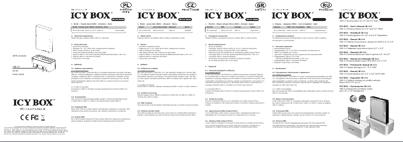 Page n°1 - Mode d'emploi Icy Box IB-111StU3-Wh