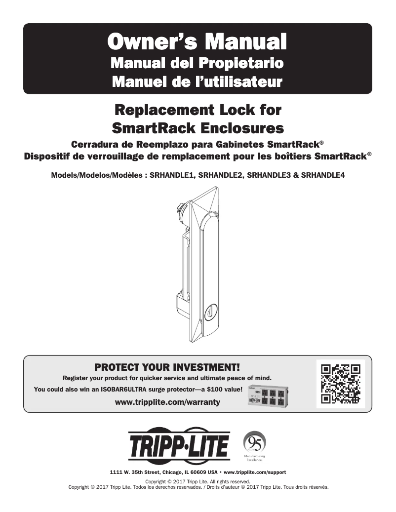 Page 1 de la notice Manuel utilisateur Tripp Lite SRHANDLE4
