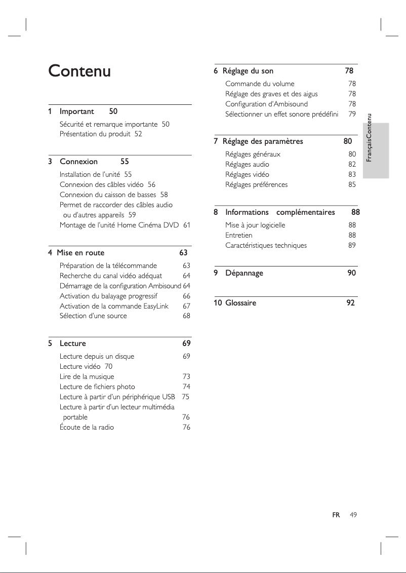 Page 1 of the manual User Manual Philips HTS6100