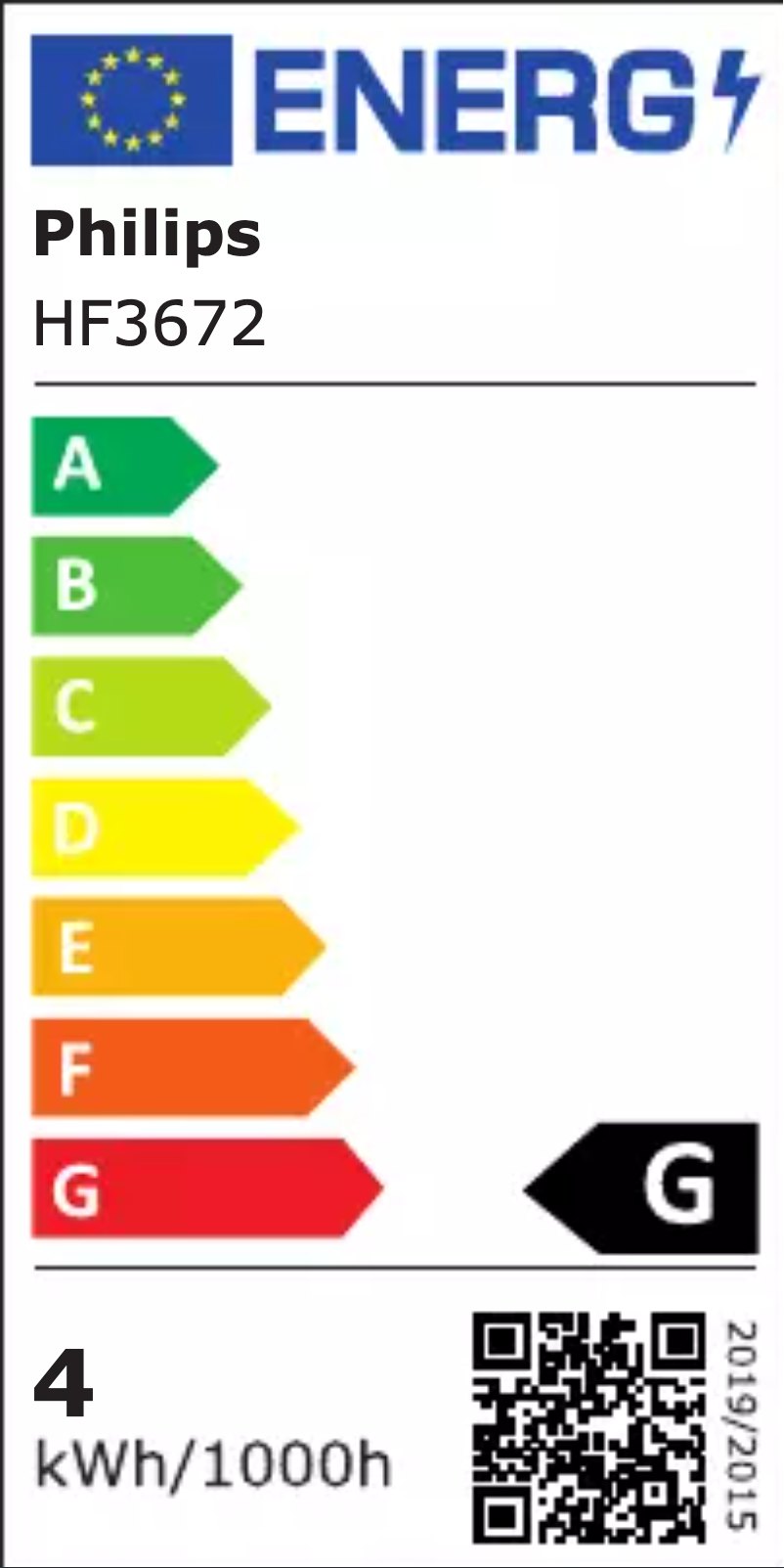 Page 1 de la notice Label énergétique Philips Somneo Sleep & Wake-up Light HF3672