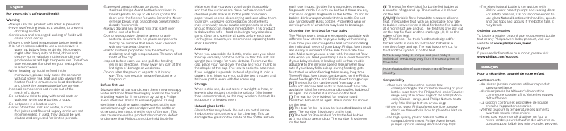Page 1 de la notice Manuel utilisateur Philips Avent SCF034