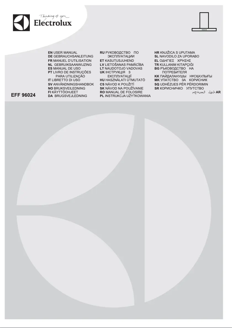 Page 1 de la notice Manuel utilisateur Electrolux EFF96024OW