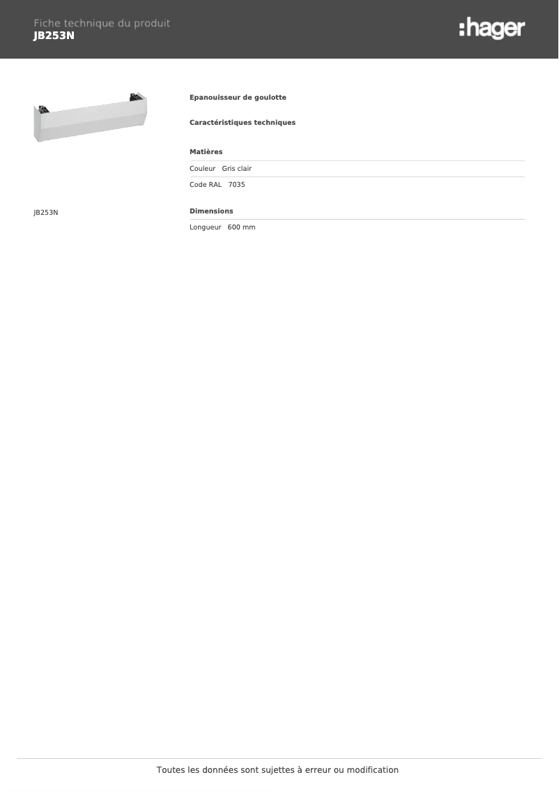 Image de la première page du manuel de l'appareil JB253N